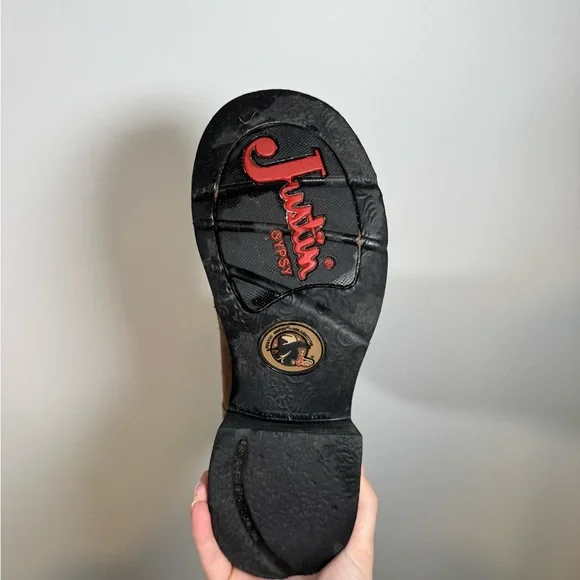 Justin Gypsy Brown Leather Western Boots Size 7.5 - Picture 10 of 11